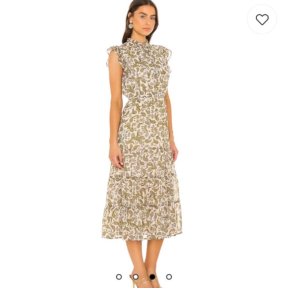 BB Dakota by Steve Madden Endless Scroll Maxi Dress in Alabaster Sz M - Picture 4 of 12